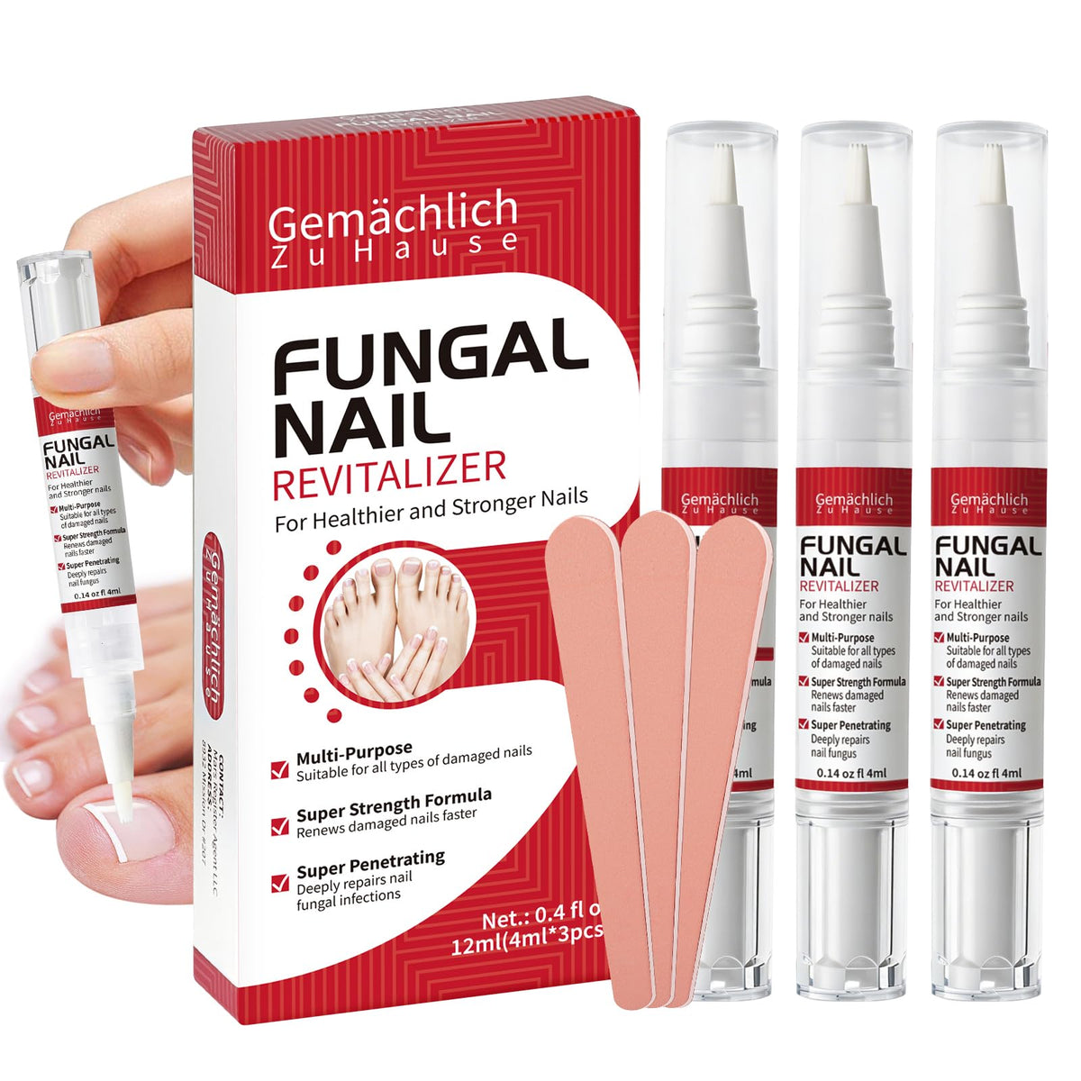 Gemächlich ZuHause toenail fungus pen applying precisely to affected nails for targeted care