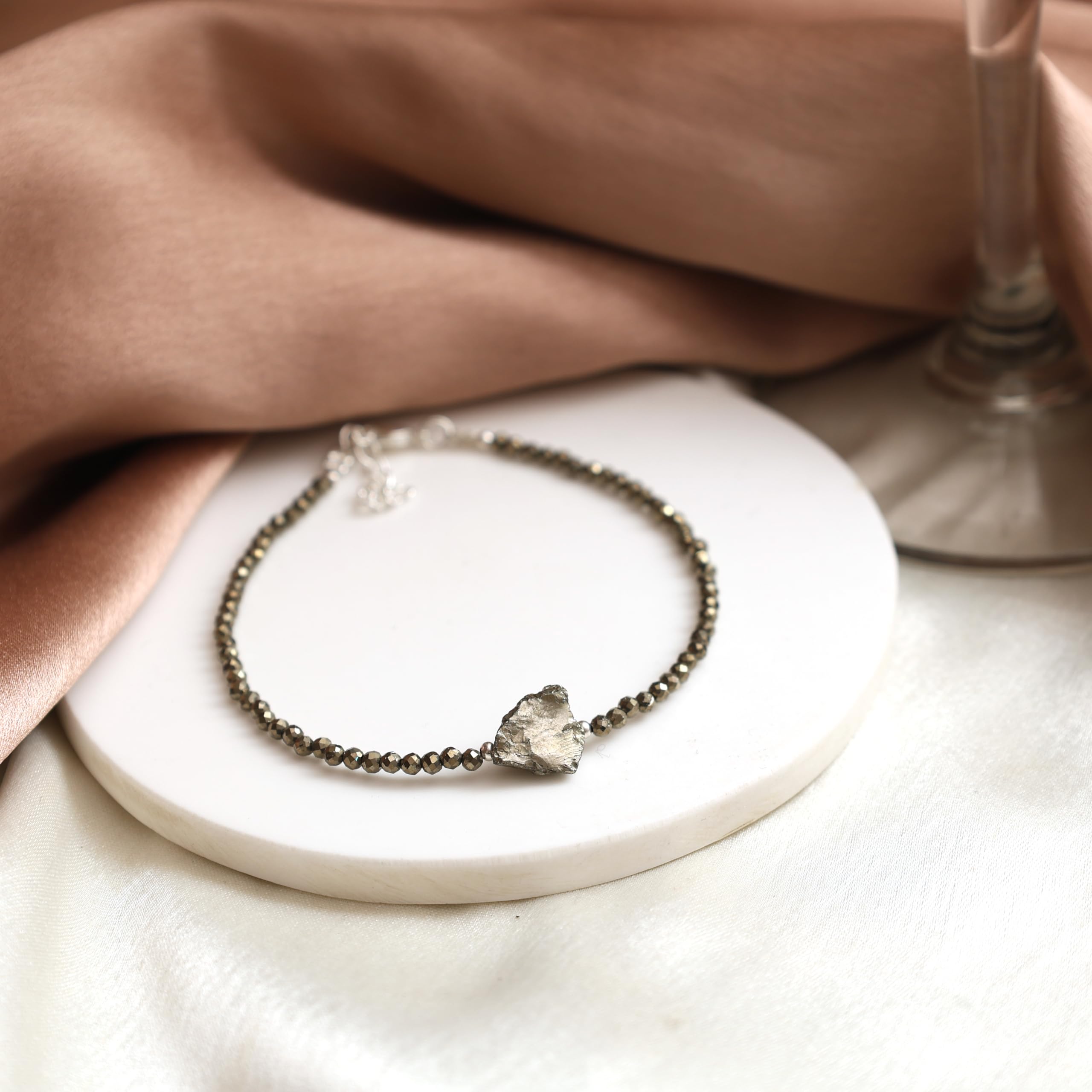 Gempires silver-plated 8-inch bracelet on display.
