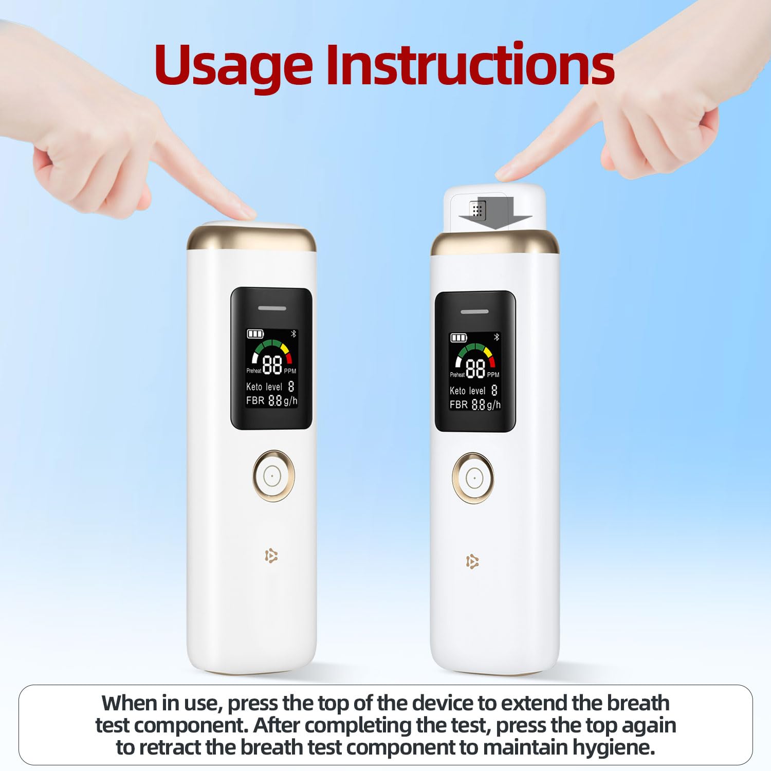 Gemusve Breath Monitor rechargeable battery enables long-lasting use on the go.
