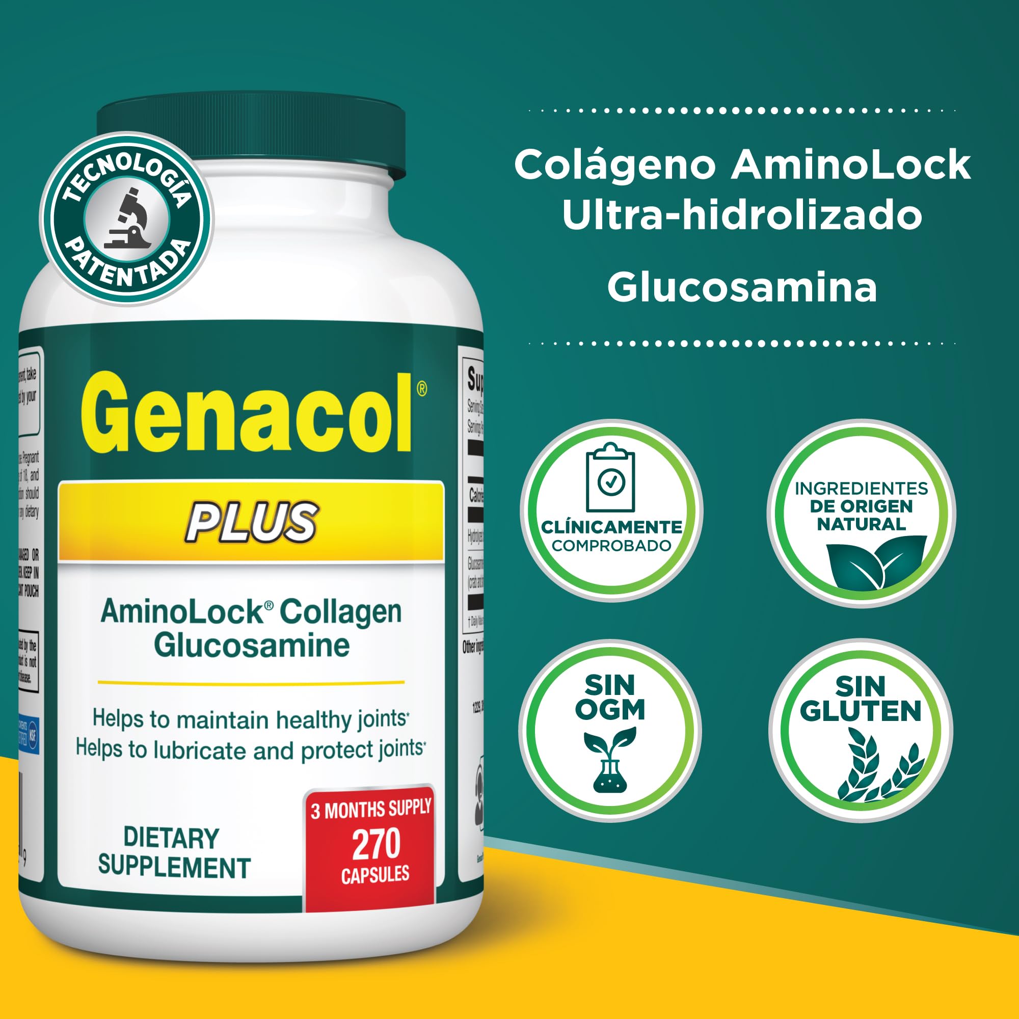 Genacol ingredients panel spotlighting AminoLock collagen
