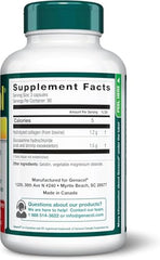 Genacol label detail features glucosamine and collagen ingredients