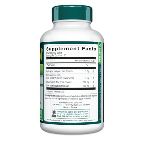 Genacol Optimum bottle label detail highlights ingredients