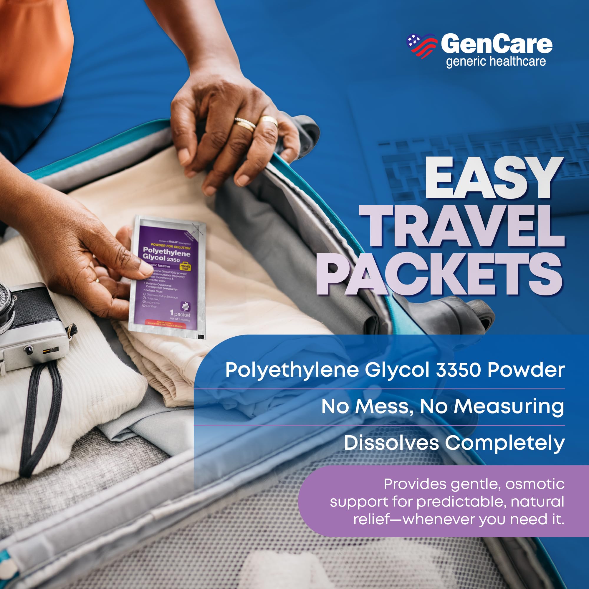 GenCare unflavored laxative powder suitable for grit-free mixing