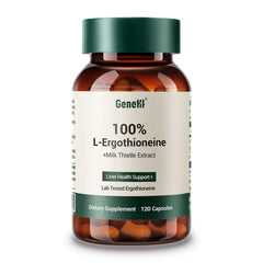 GENEIII bottle front label showing 120 capsules for daily liver and cellular support.