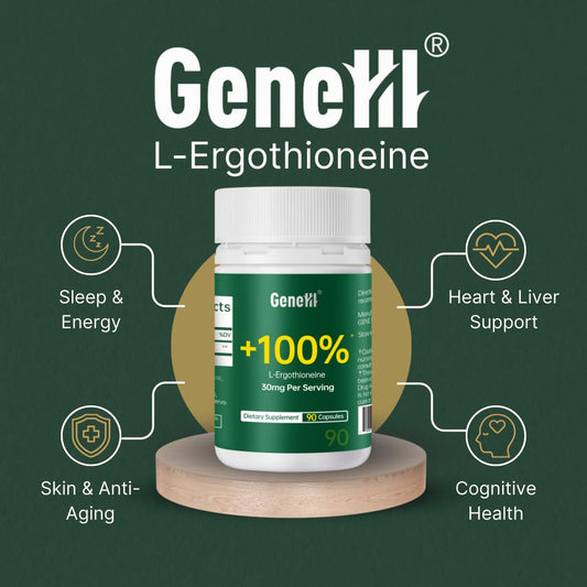 GENEIII ergothioneine capsule close-up highlights purity and potency