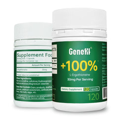 GENEIII Ergothioneine bottle front for daily wellness support