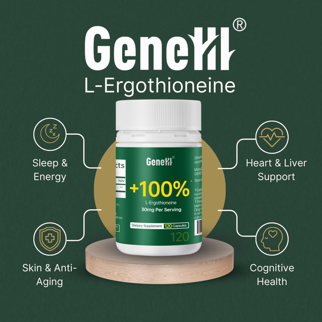 GENEIII Ergothioneine capsule closeup, 30 mg dose