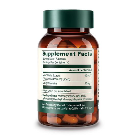 GENEIII L-Ergothioneine bottle label highlights purity and ingredients