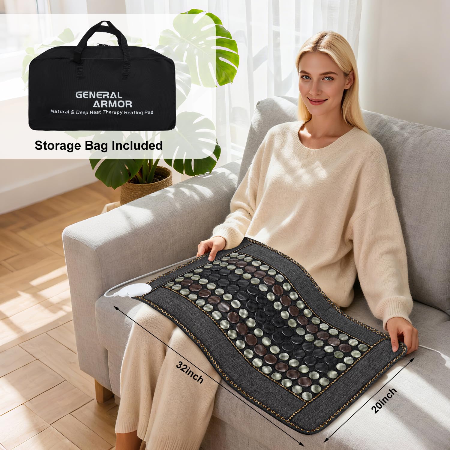 General Armor full-body coverage ensures even warmth across back and shoulders