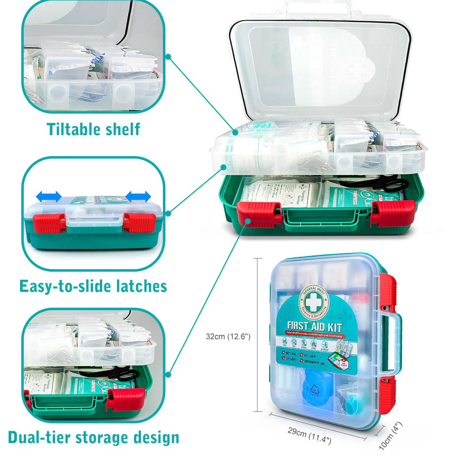 General Medi hospital-grade supplies neatly organized for fast access.