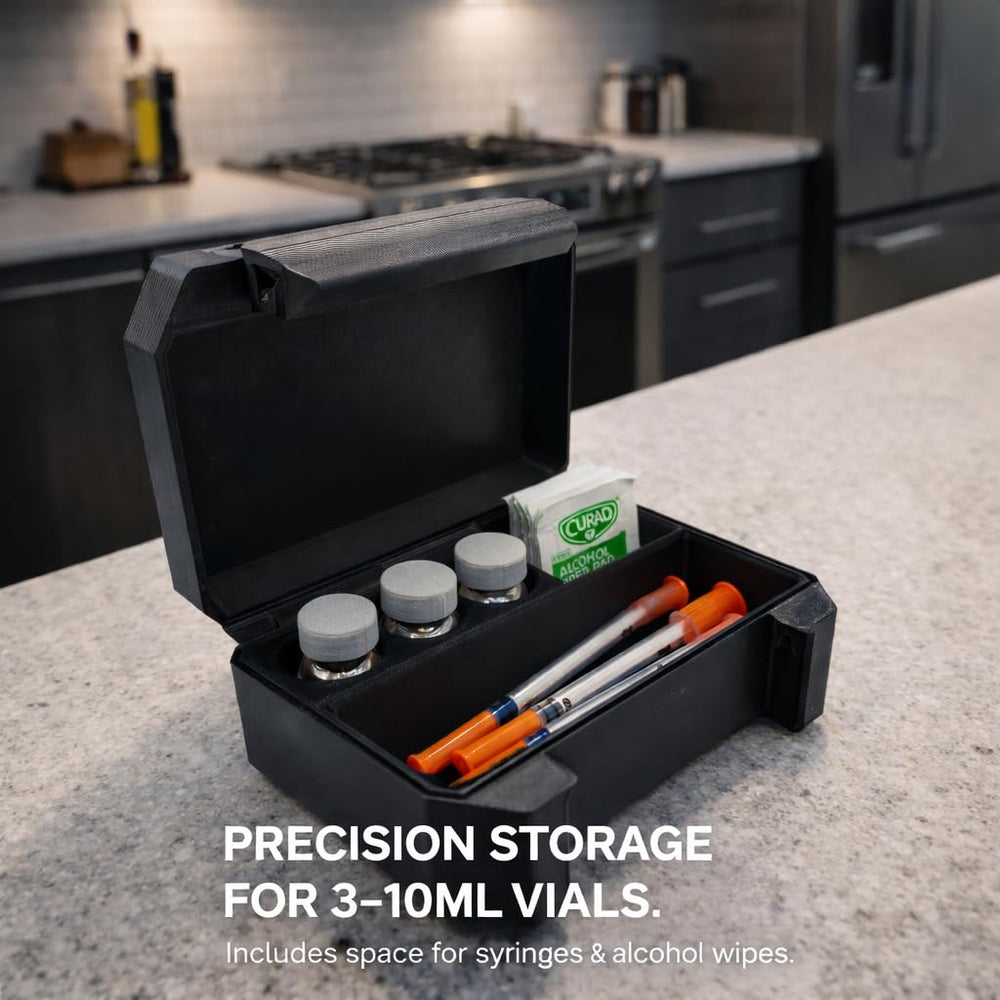 Generic vial case with syringe compartments for ready-to-use injections