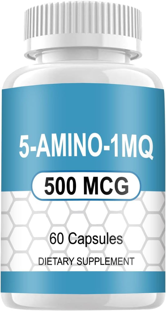 Generic 5 Amino 1mq supplement capsules, 500mcg per capsule, for daily wellness.