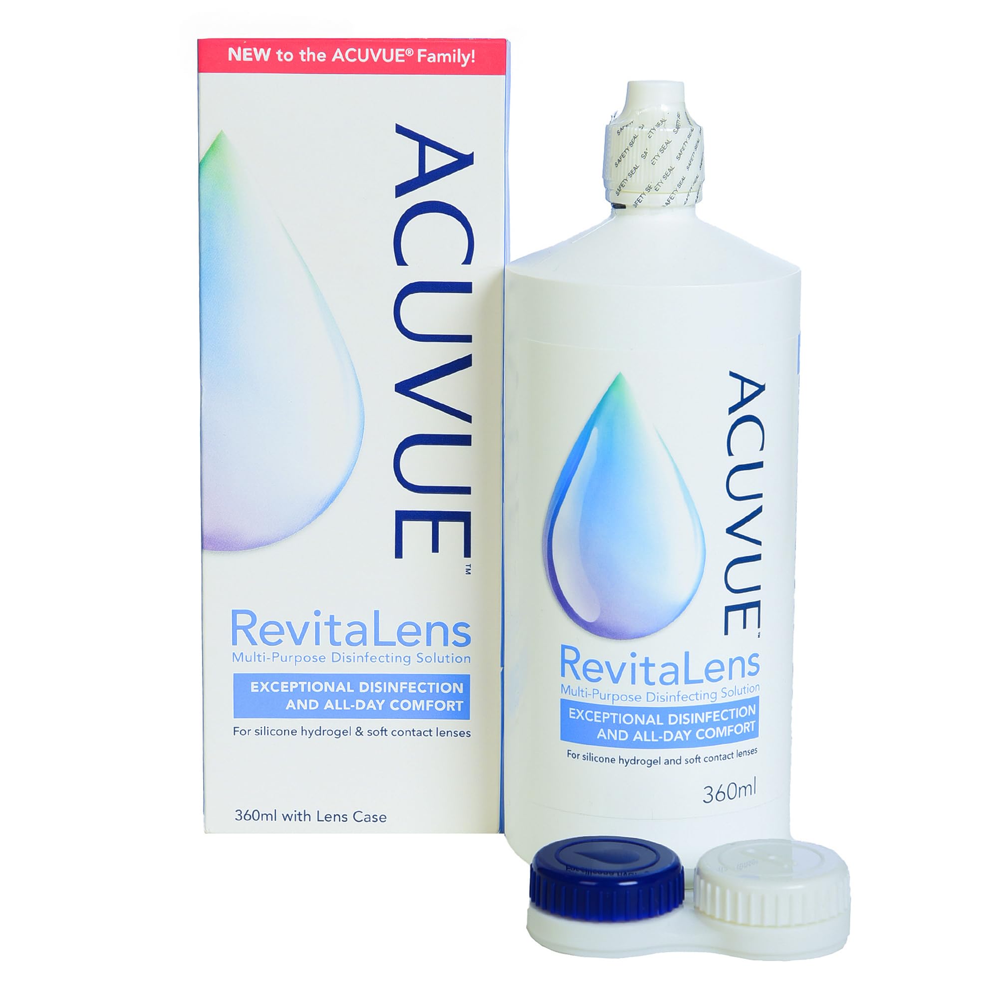Generic Acuuvueee solution with free lens case shown in travel-friendly setup.