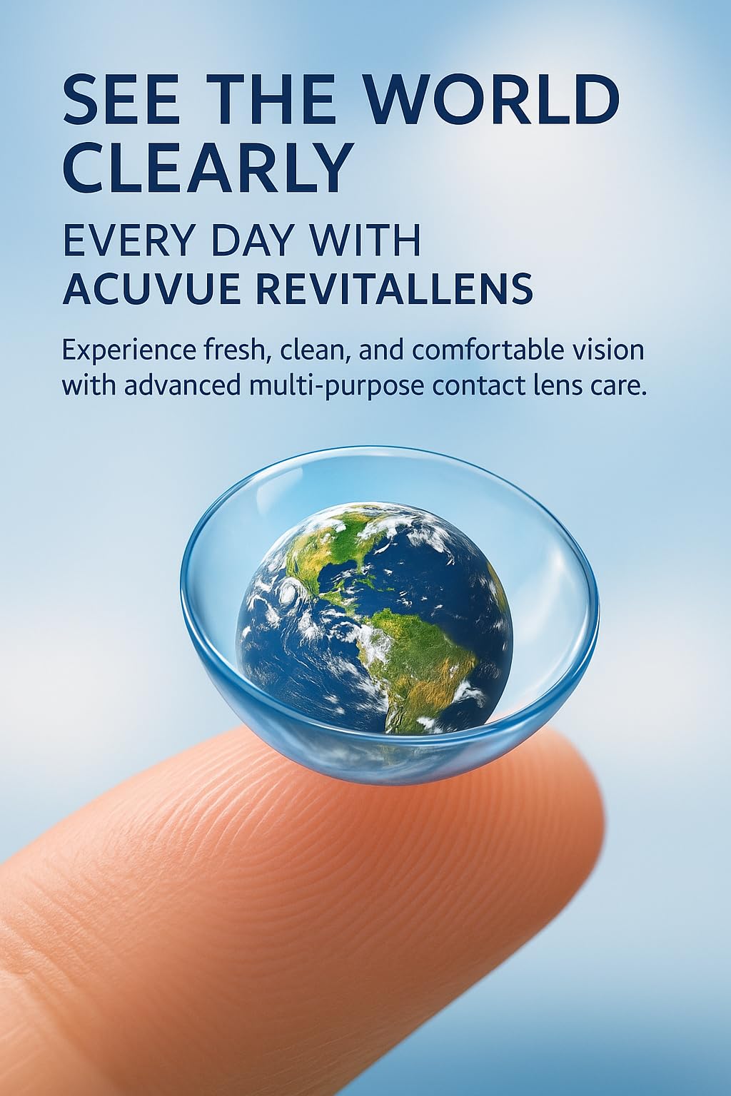 Generic Acuuvueee solution label close-up highlights quality and safety.