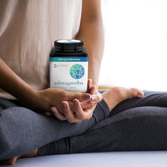 Generic ashwagandha KSM-66 capsules close-up highlighting vegan capsules.