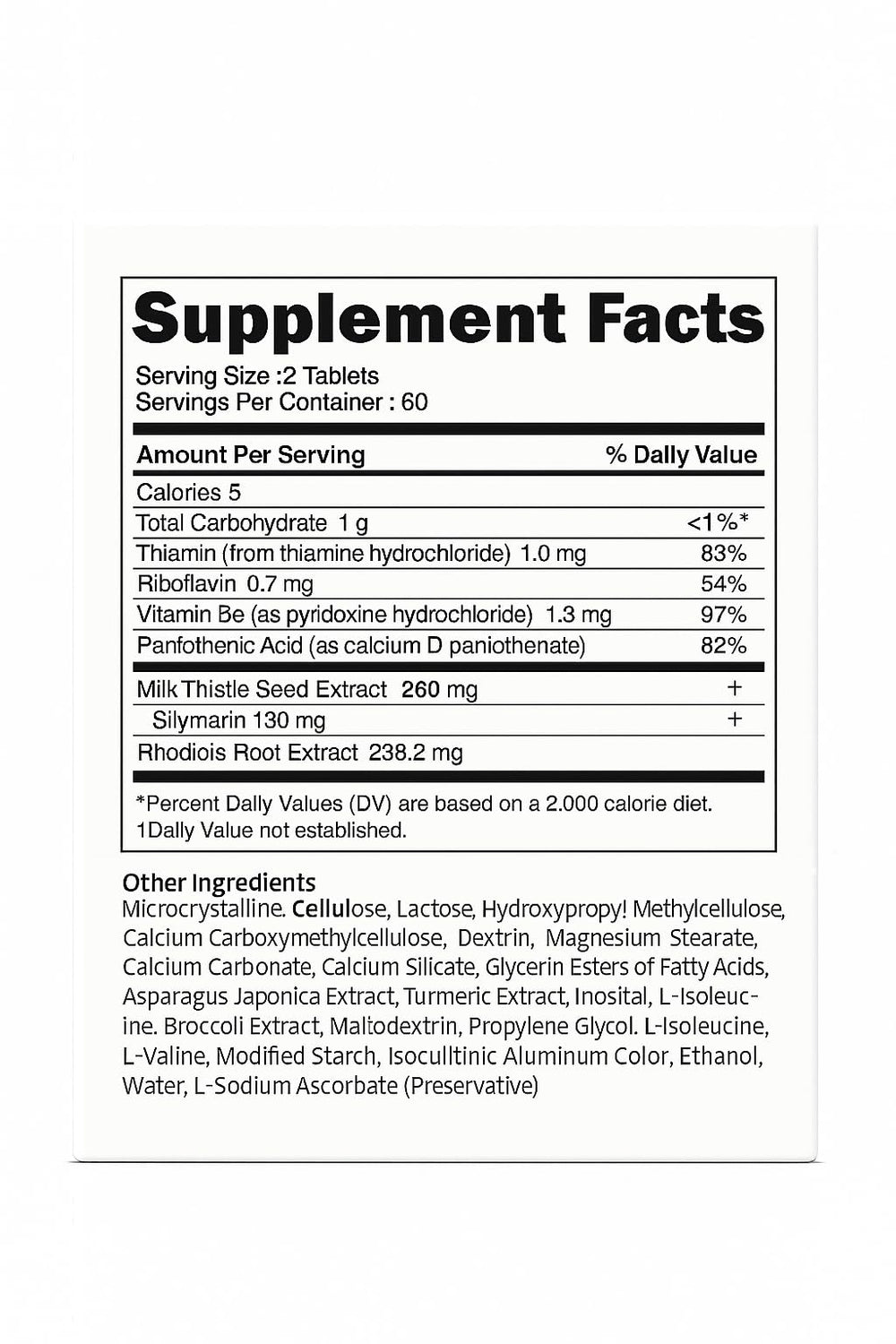 Generic A.T.O.M.Y Rhodiola Milk Thistle tablets for daily metabolism and fatigue relief.