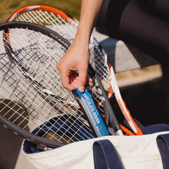 BarebeIIs on-the-go pack demonstrated for easy gym bag snacking.