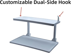 Generic shelf elevates CPAP to reduce dust exposure and simplify cleaning.