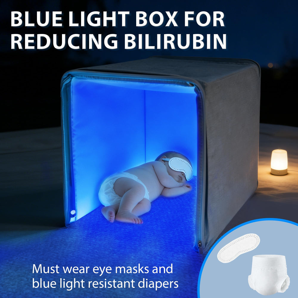 Generic Biliblanket ready-to-use bedside setup supports neonatal blue light therapy