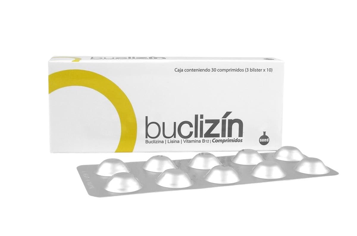 Generic Buclizin capsules inside bottle demonstrating easy daily intake.
