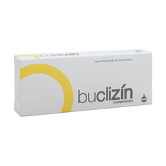 Generic Buclizin label design highlighting ingredients and usage guidance.