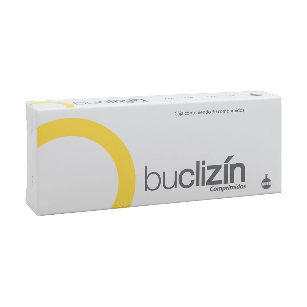 Generic Buclizin vitamin bottle close-up for daily wellness support.