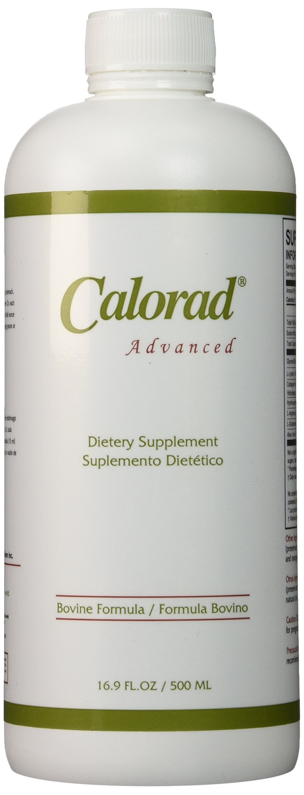 Generic Calorad Advanced bottle front showing collagen-based protein for active lifestyles.