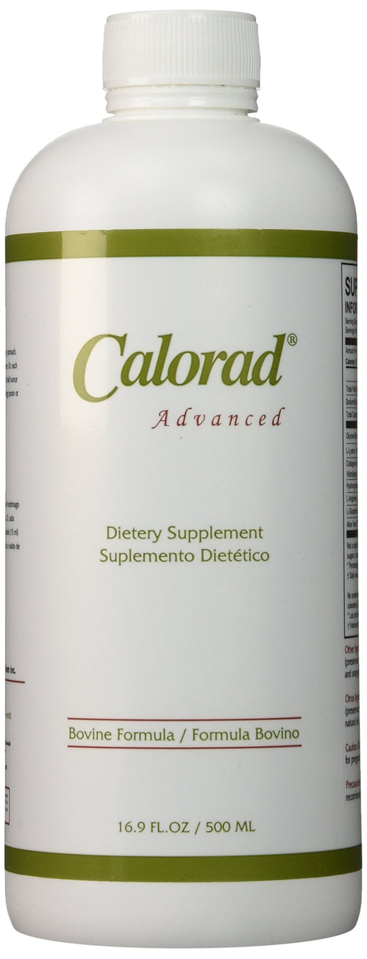 Generic Calorad Advanced bottle front showing collagen-based protein for active lifestyles.