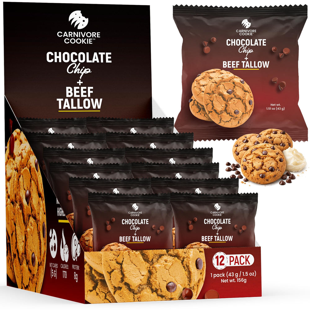 Generic Carnivore Cookies keto-friendly packaging highlighting low sugar and macros
