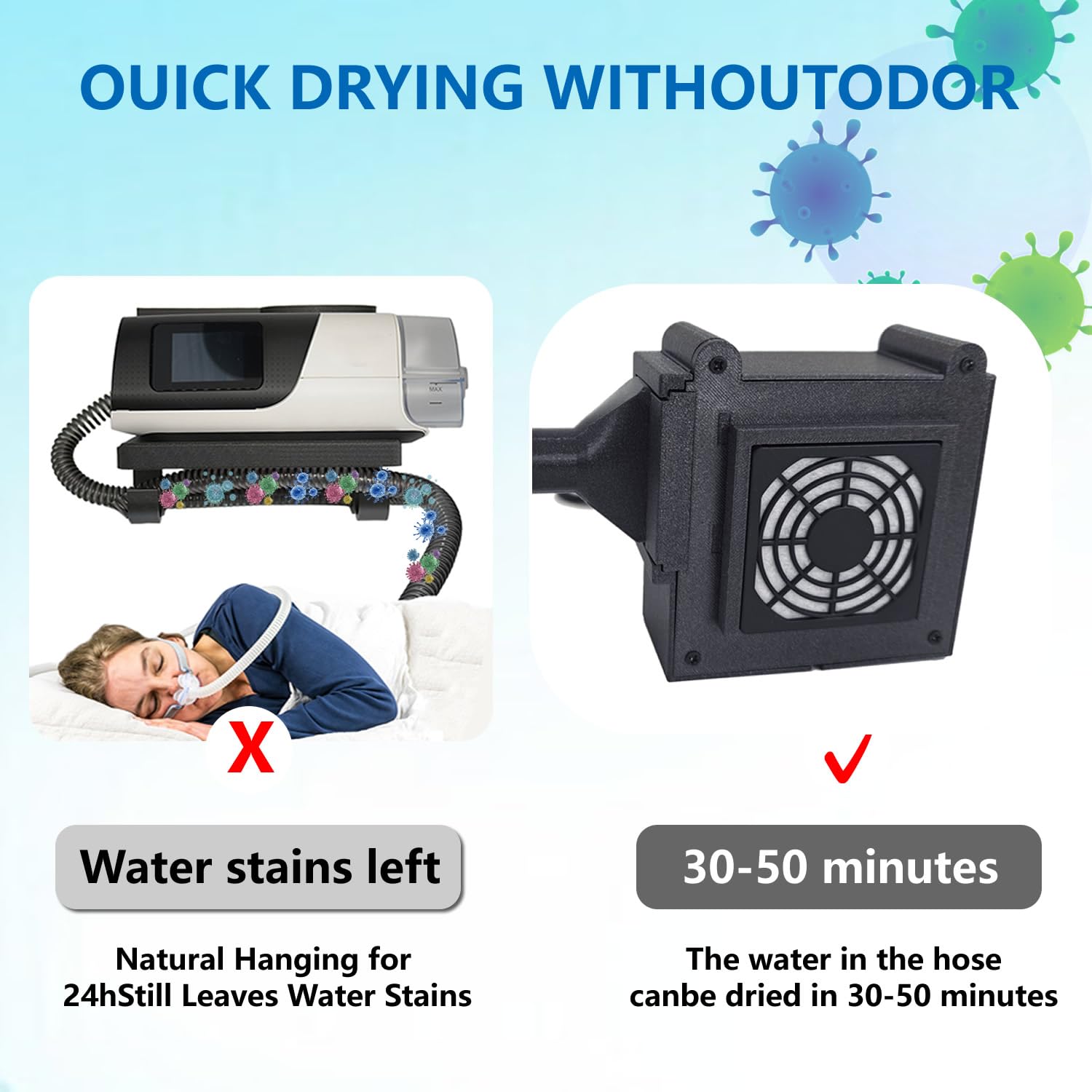 Generic CPAP hose dryer travel-friendly design supports on-the-go cleaning.