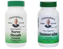 Generic Dr. Christopher’s bundle bottles highlight nerve health and immune support potential for daily wellness.