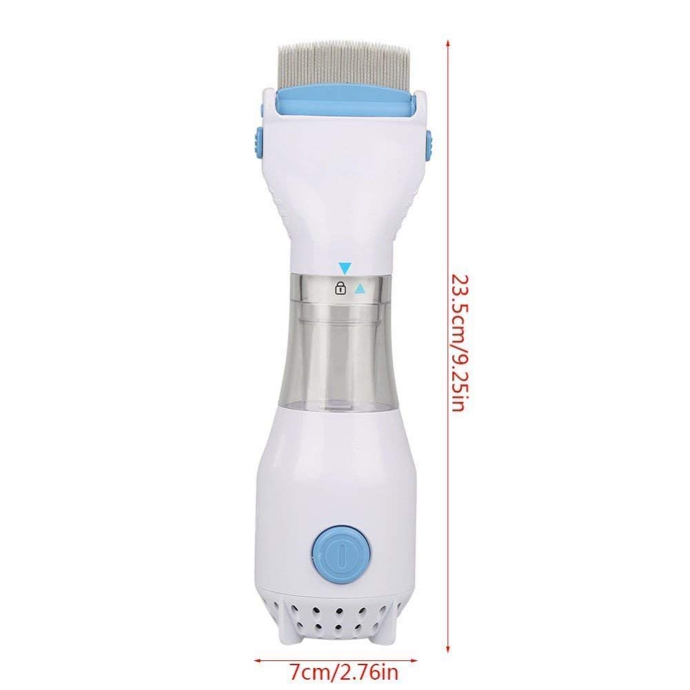 Generic Electric Vacuum Comb in use on scalp demonstrates easy lifting of lice and eggs.