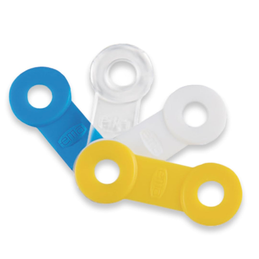 White soft-strength EMA strap offering gentle support for nightly wear.