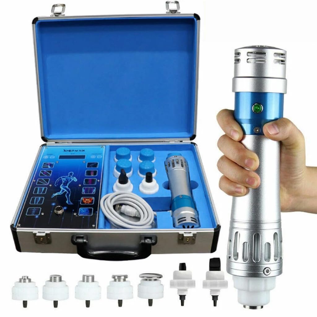 Generic Extracorporeal Shockwave machine front view, compact home-use design.