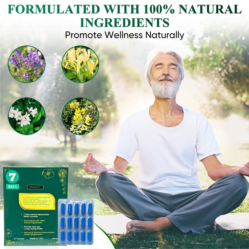Generic Hemor7 label front displaying detox concept and product name