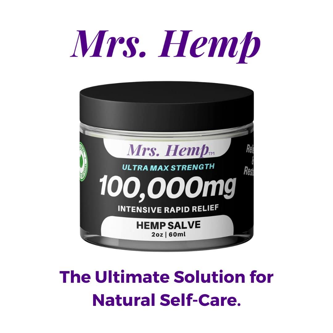 Generic hemp salve jar back view showing ingredients and USA-made quality.