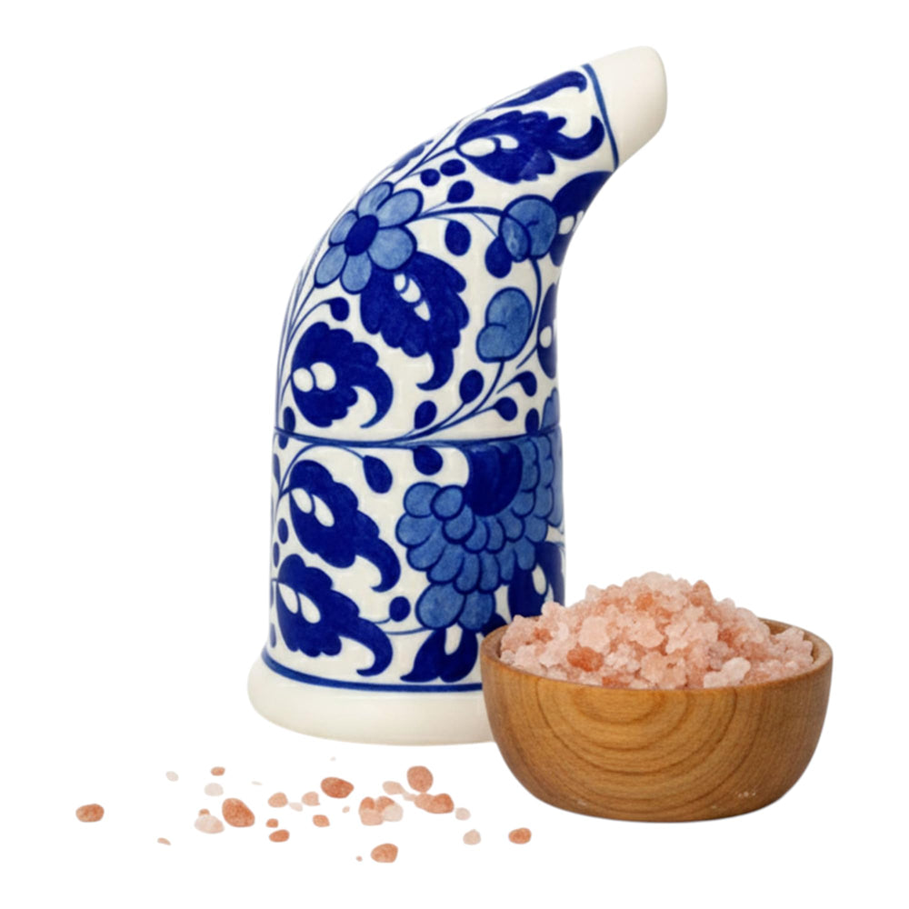 Generic Himalayan Salt Inhaler with hand-painted ceramic body for a stylish, easy-to-grip experience.