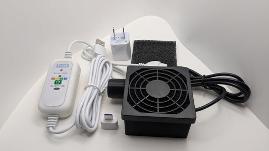 Generic Hose Dryer front view with filter, compact and travel-ready