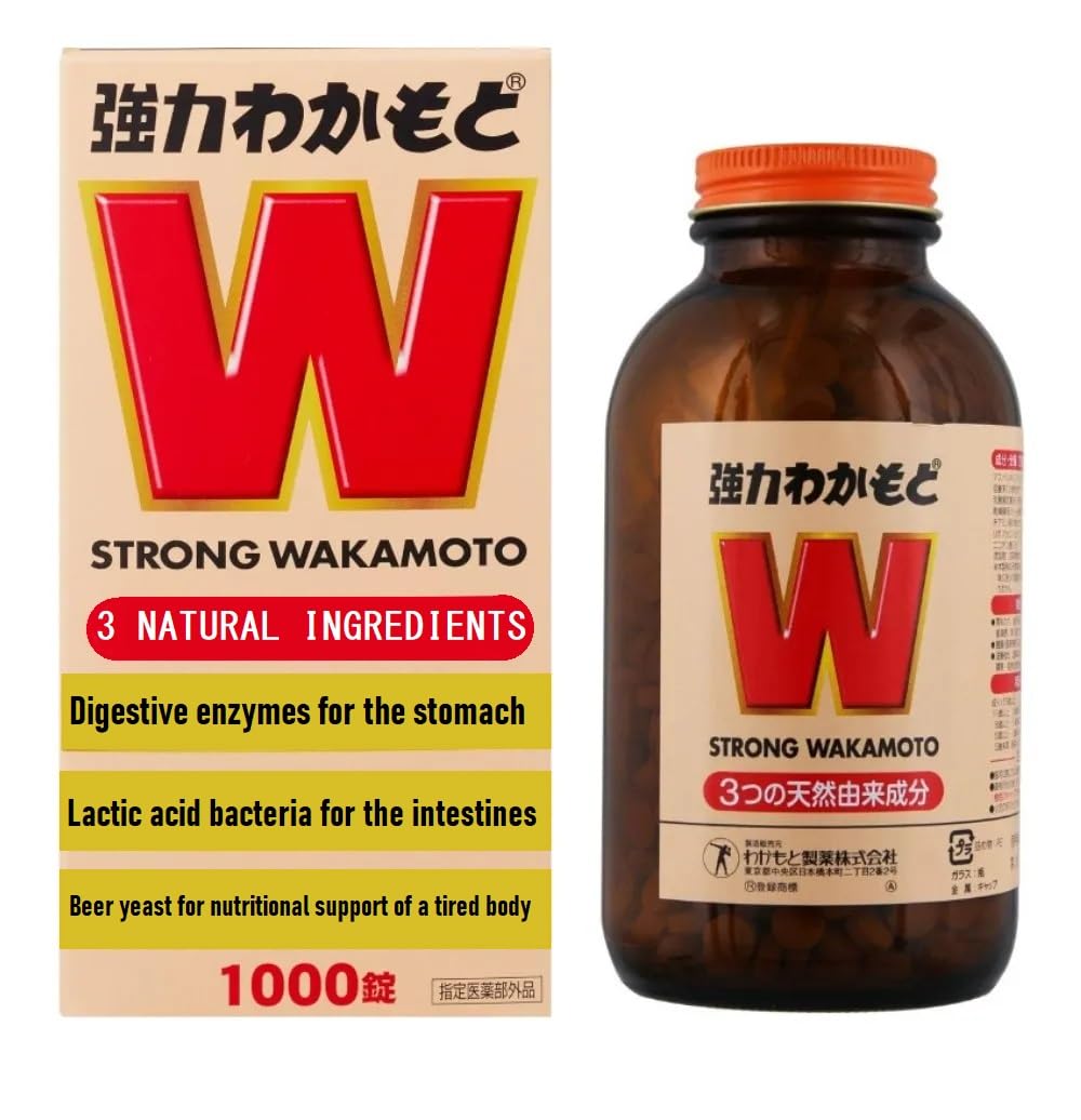 Generic Japanese Strong WAKAM0T0 1000 bottle-front for convenient daily digestive support.