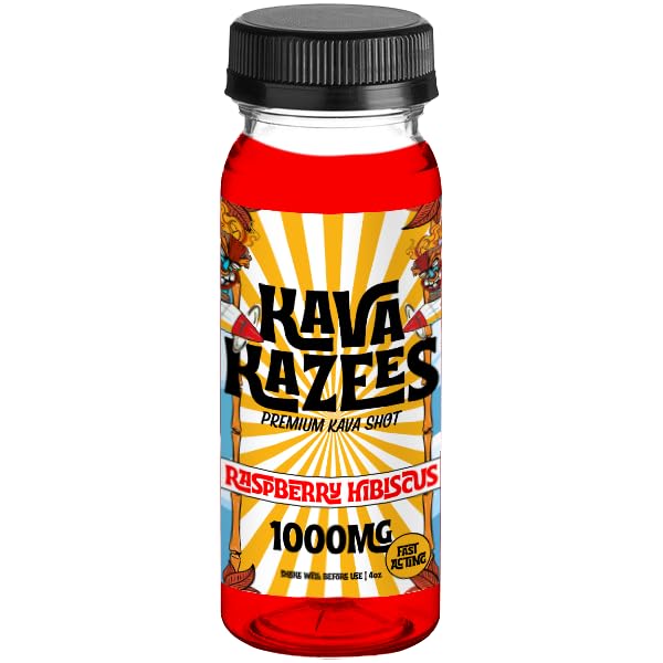 Generic Kava Raspberry Hibiscus pour illustrates easy mixing for calm, mindful moments.