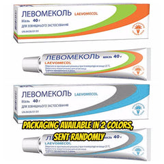 Sterile gauze dressing paired with Generic Levomekol for wound care
