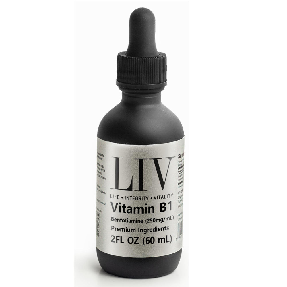 Generic LIV Vitamin B1 Liquid bottle front view for daily metabolism support