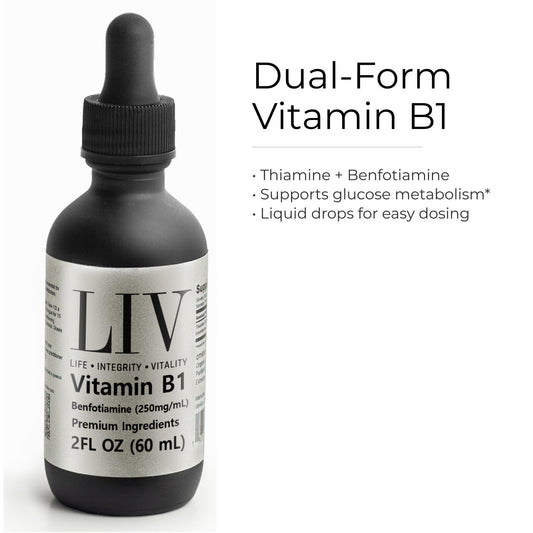 Generic LIV Vitamin B1 Liquid drops used sublingually for quick absorption
