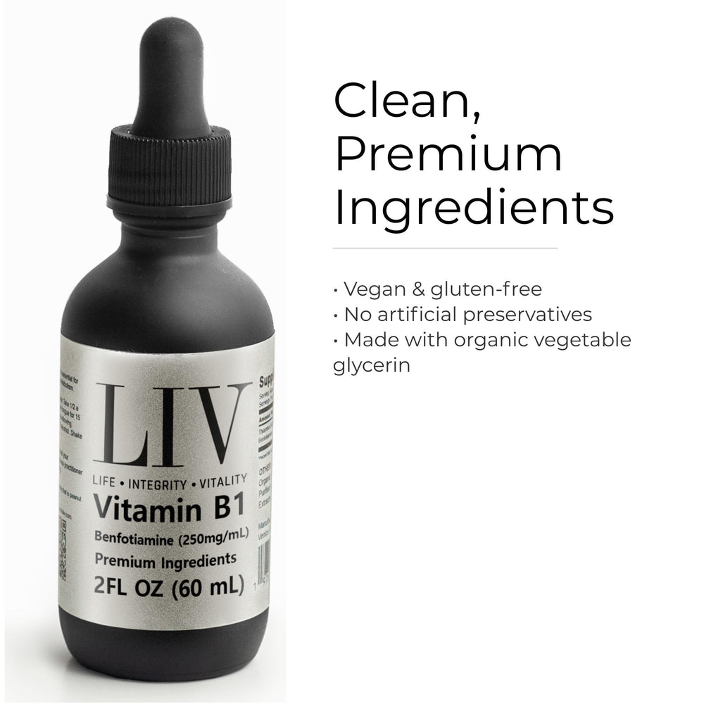 LIV Vitamin B1 Liquid ingredients: organic glycerin and purified water
