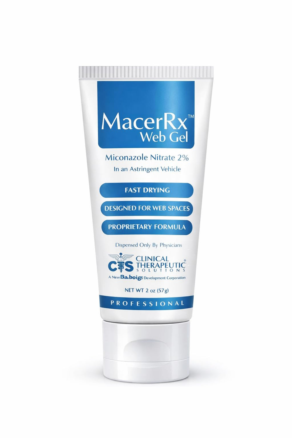 Generic Macer Web Gel application shows fast drying between toes.