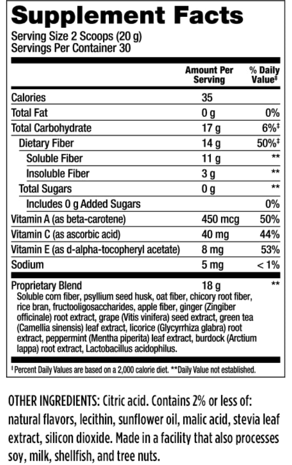 Generic Melaleuca FiberWise Green Apple with Stevia poured drink in glass for daily wellness.