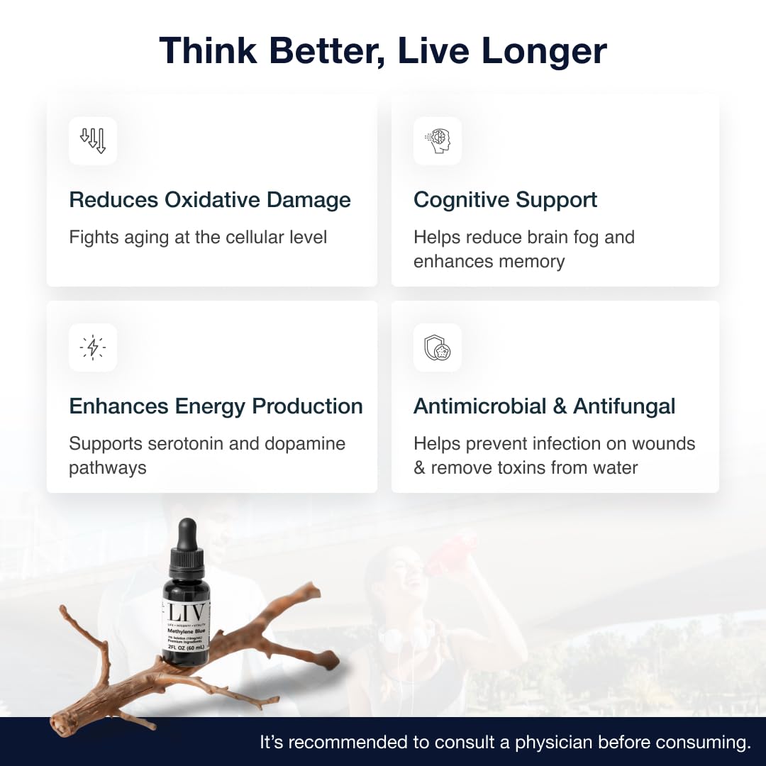 Person using Methylene Blue as part of cognitive-support routine