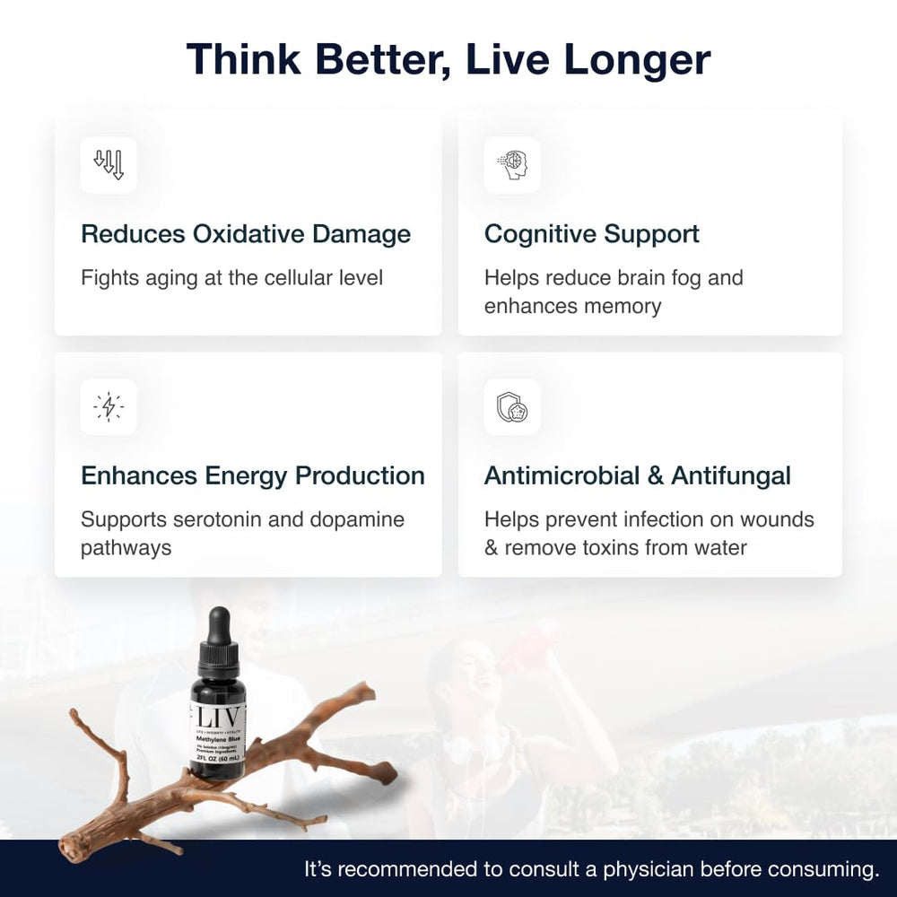 Person using Methylene Blue as part of cognitive-support routine