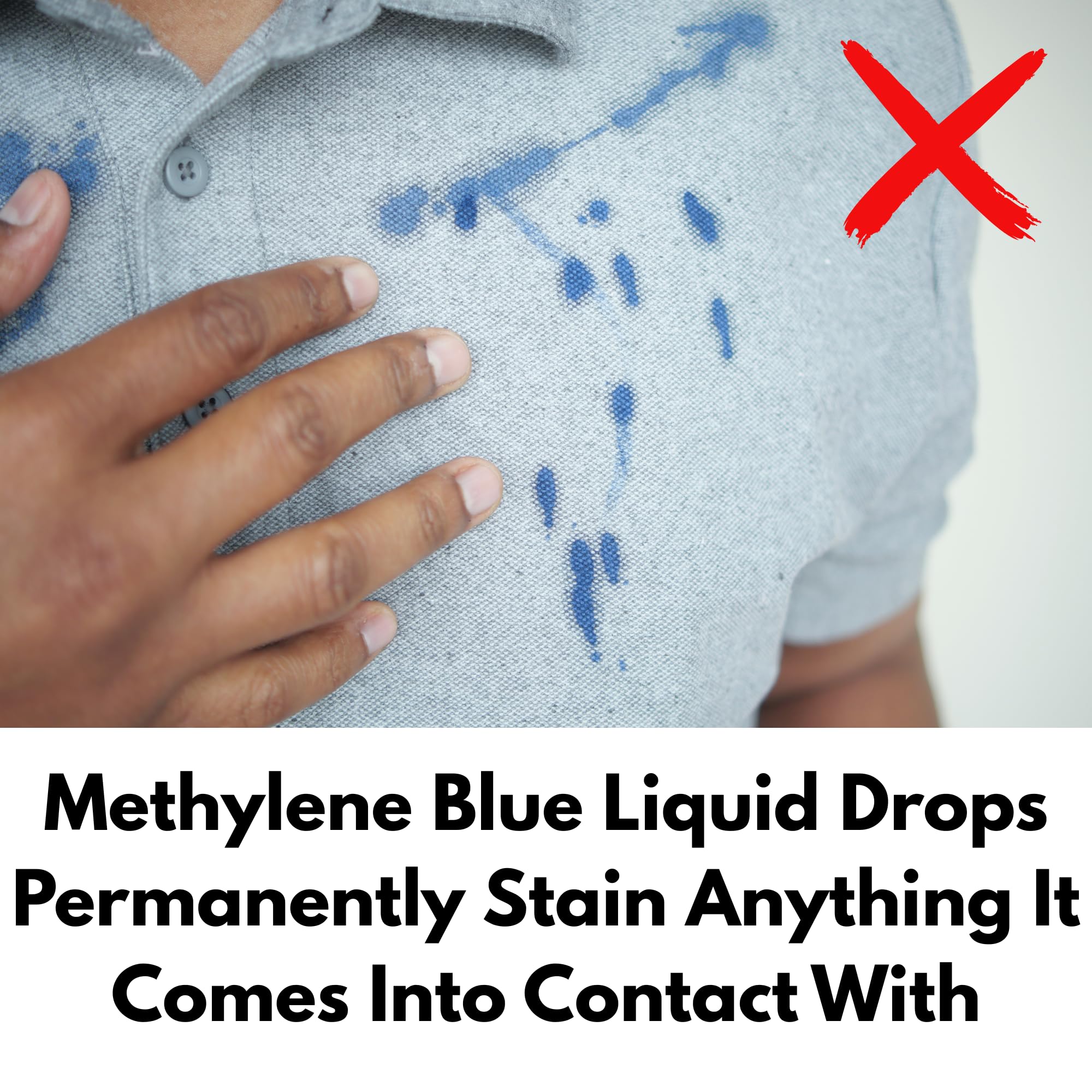 USP-grade methylene blue label signals high purity.