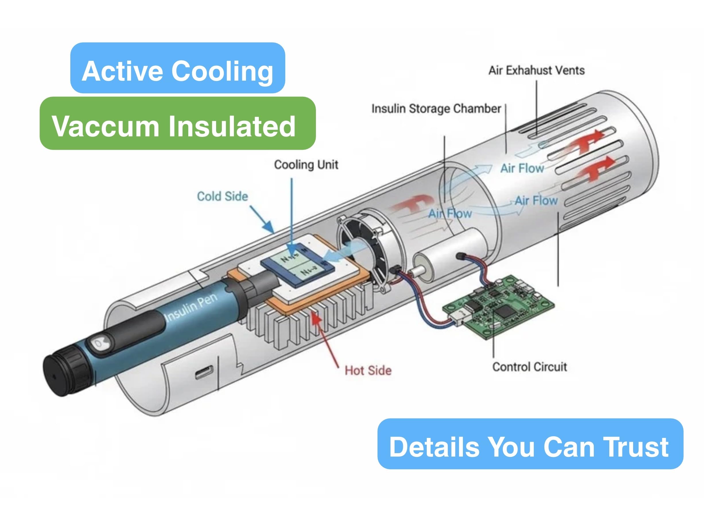 Generic Mini Insulin Cooler travel-ready build for flights and commutes